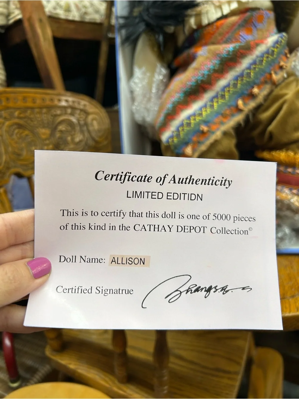 Vintage Cathay Collection / Cathay Depot Collection Native-Inspired Baby Doll